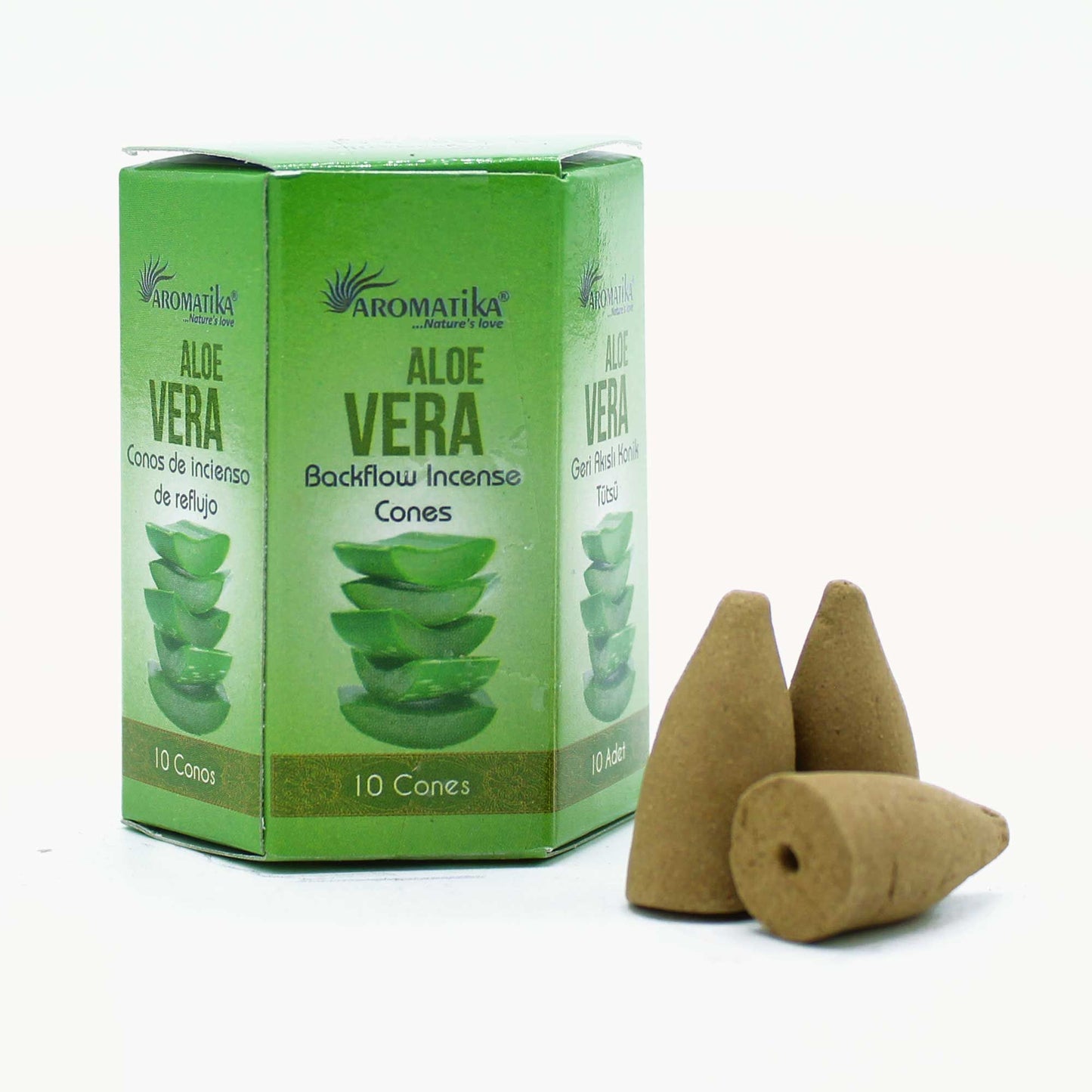 Cônes d’encens reflux aloe vera – Aromatika | 10 pièces