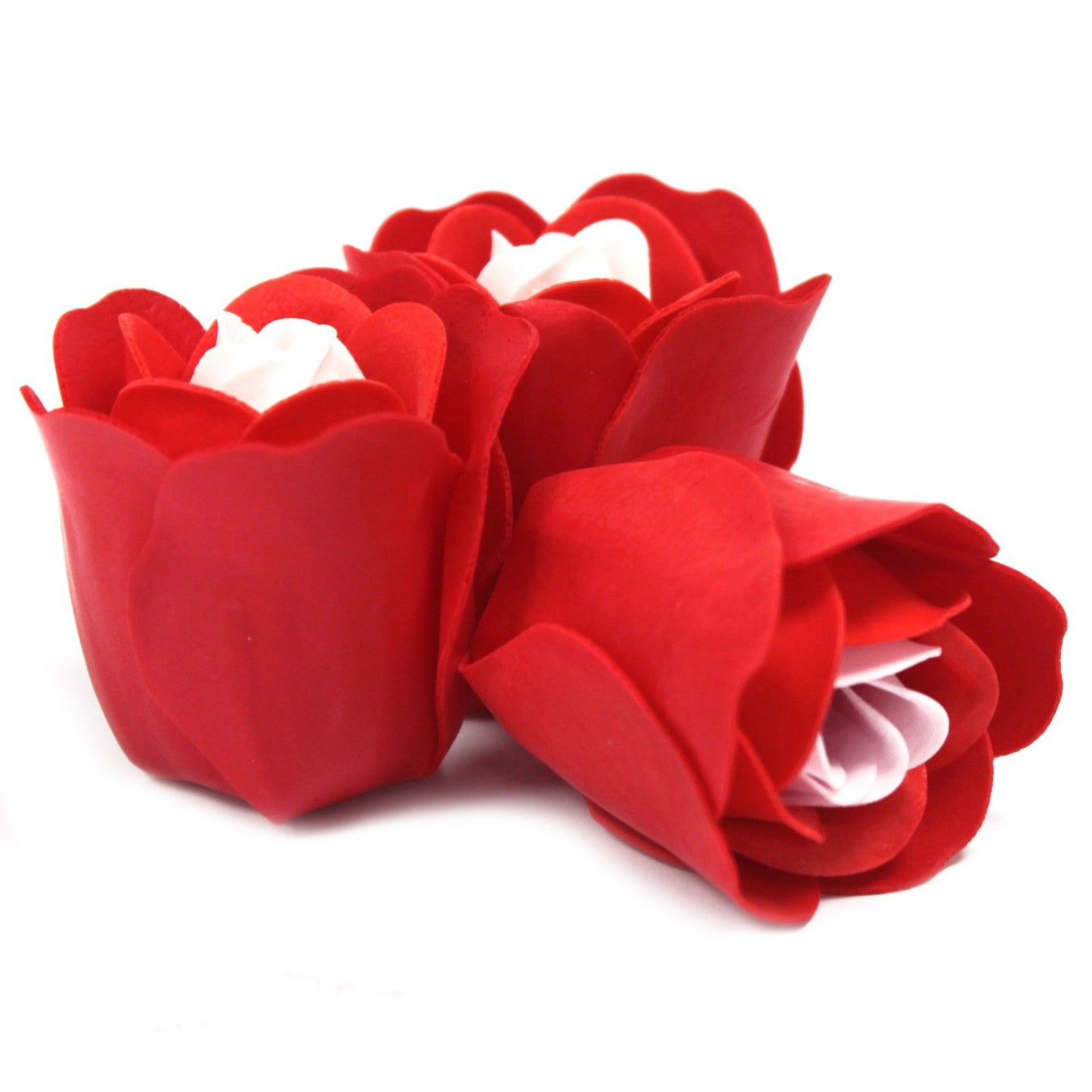3er-Set Seifenblumen-Herzboxen – Rote Rosen