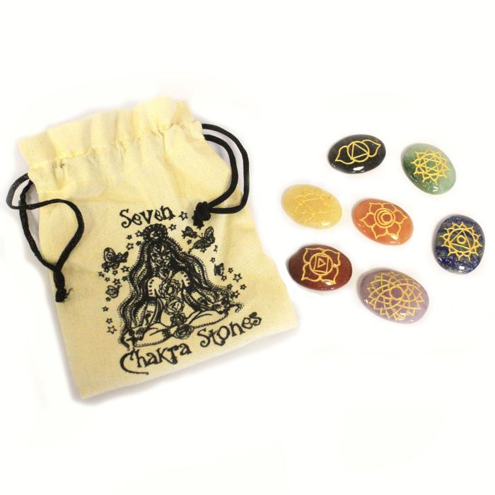 Large Stones Chakra Set ( oval shape )