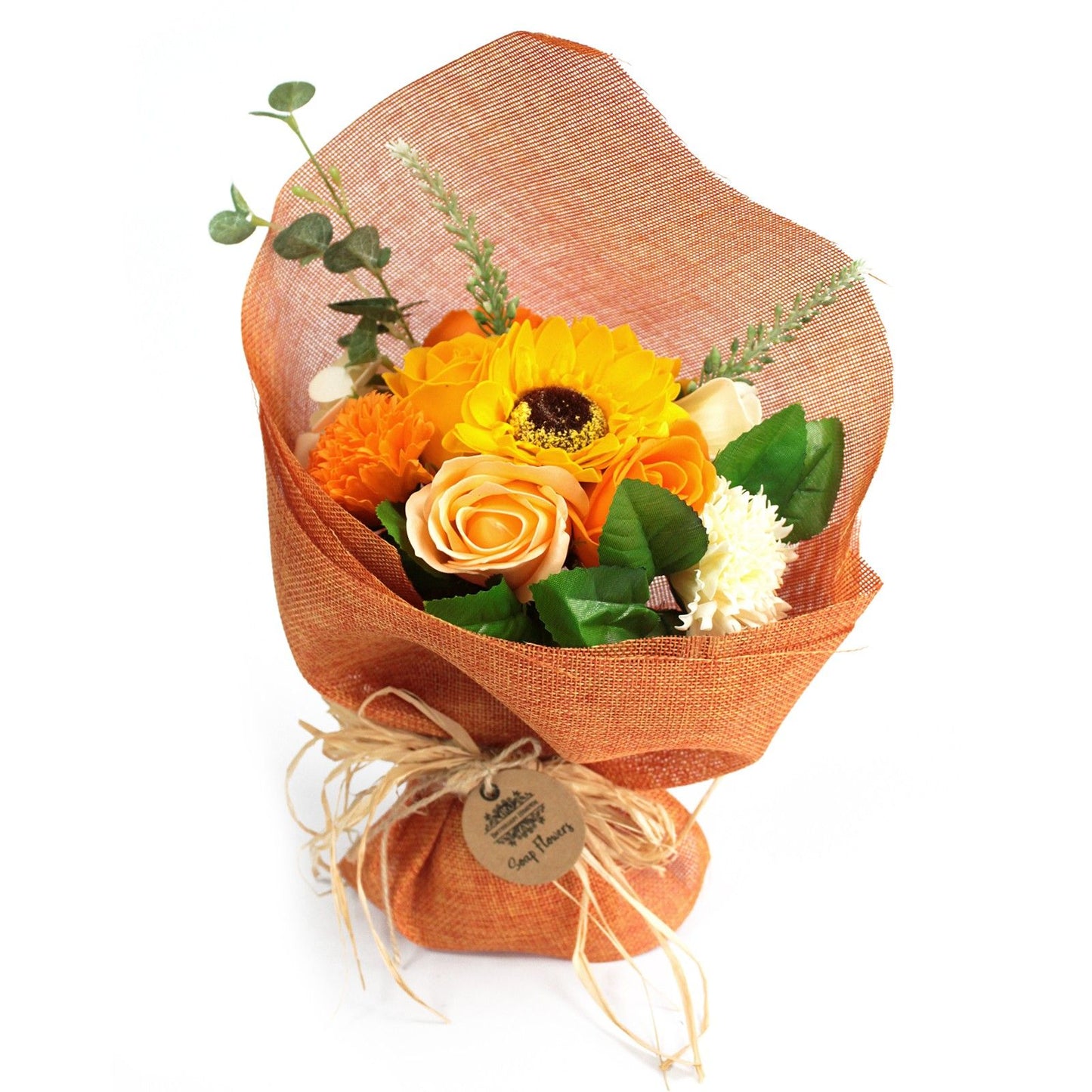 Stehender Seifenblumenstrauß – Orange