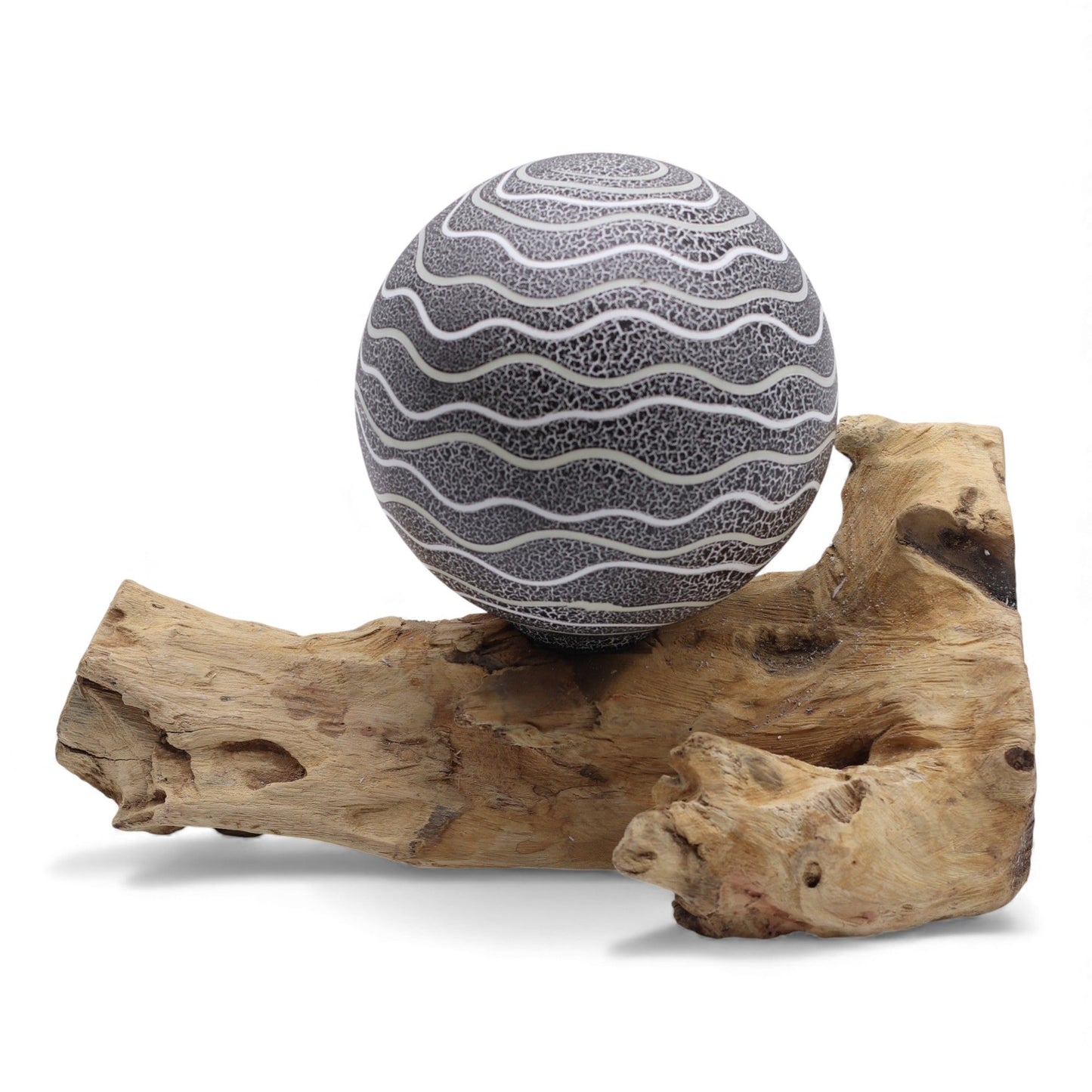 DriftGlow Lampe, grauer Luna-Lampenschirm