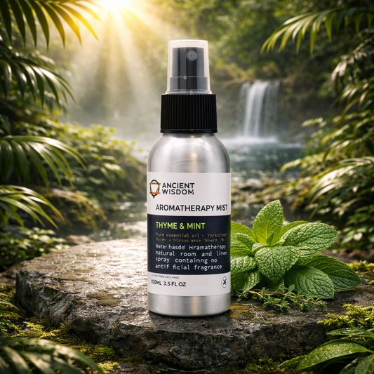 Aromatherapie-Raumspray mit Thymian und Minze
