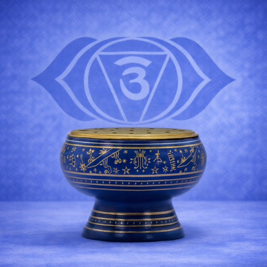 Chakra-Räuchergefäß mit Holzkohle – Drittes Auge