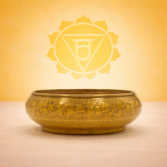 Chakra-Räucherstäbchenglas mit Holzkohle - Solarplexus