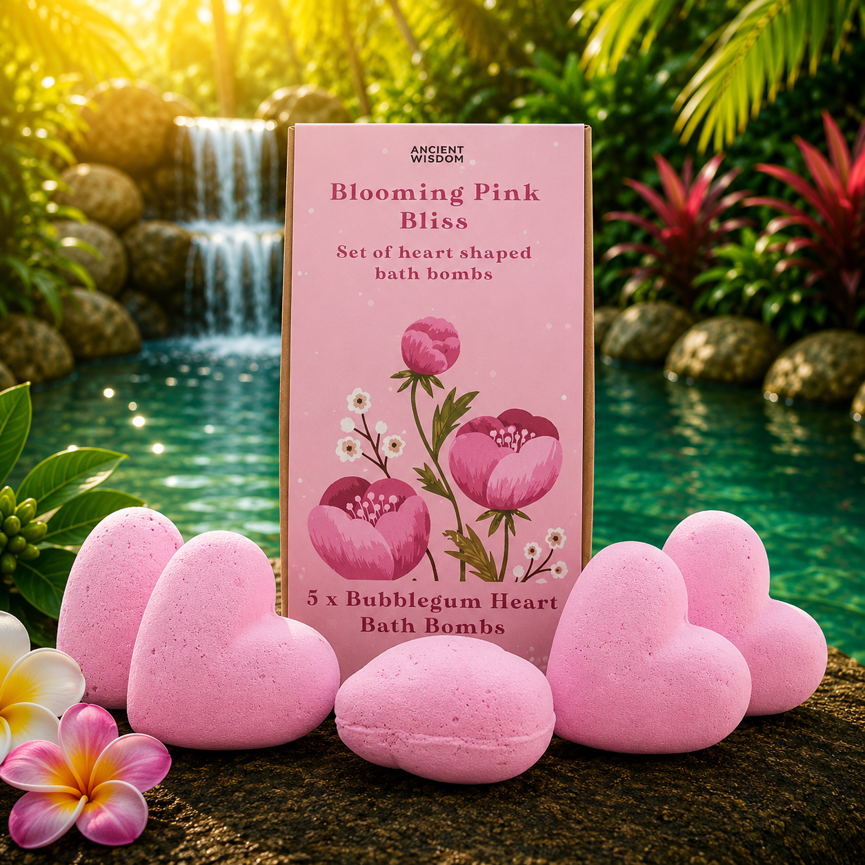 Blooming Pink Bliss Bath Heart Gift Set