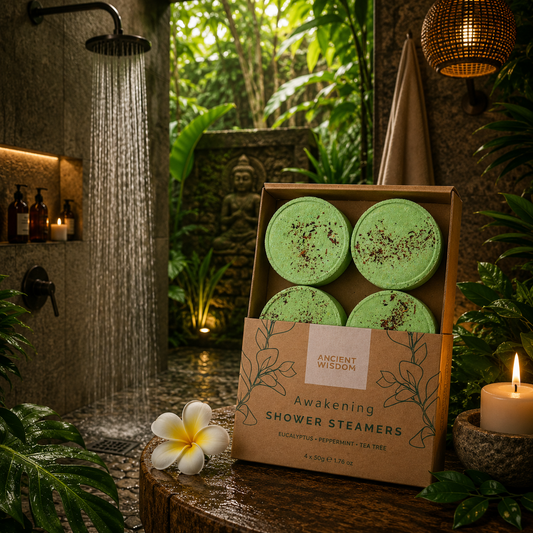Galets de douche aromathérapie agrumes & herbes – Lot de 4 | Fraîcheur & équilibre