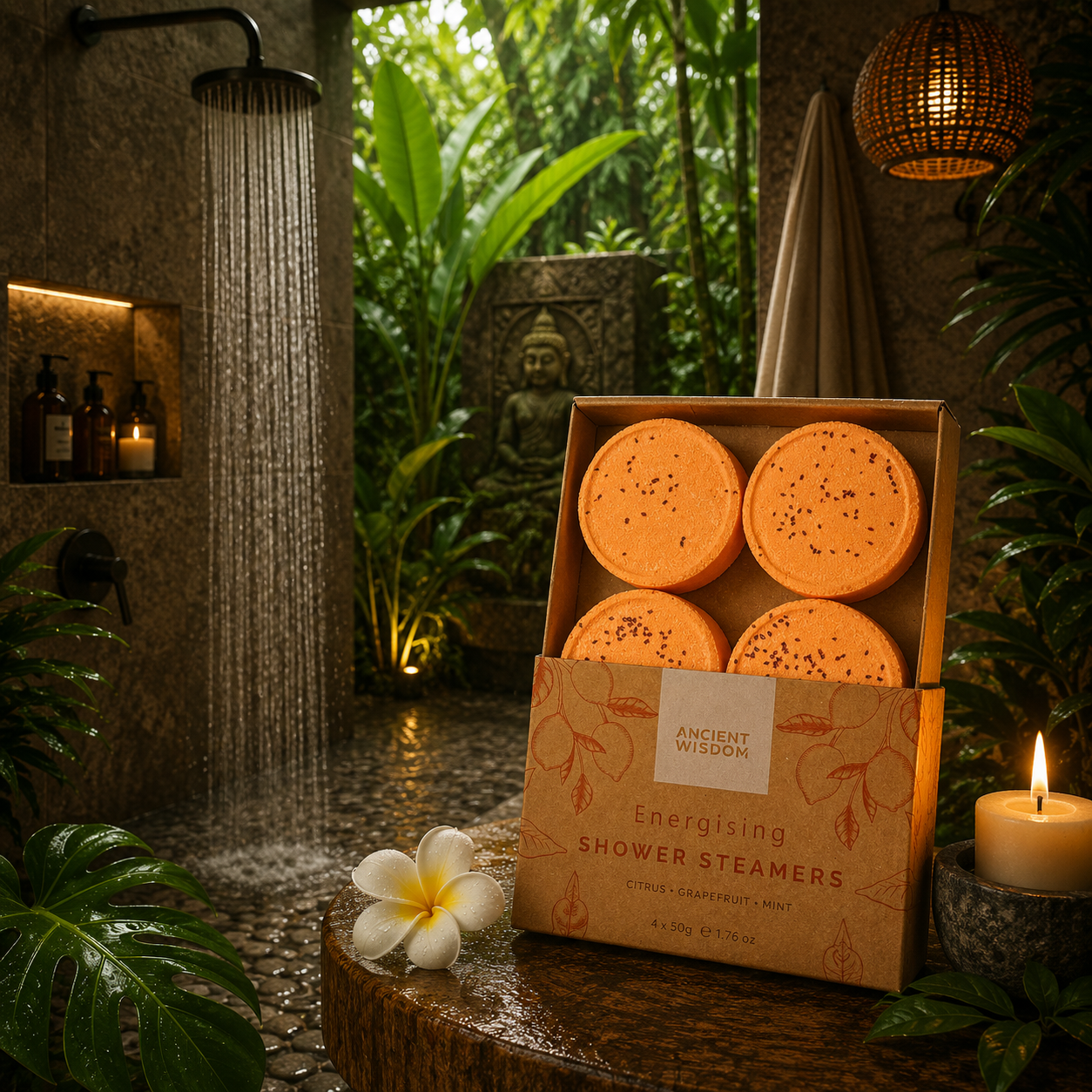 Shower Steamers Gift Set – 4 Aromatherapy Tablets | Energy & Balance