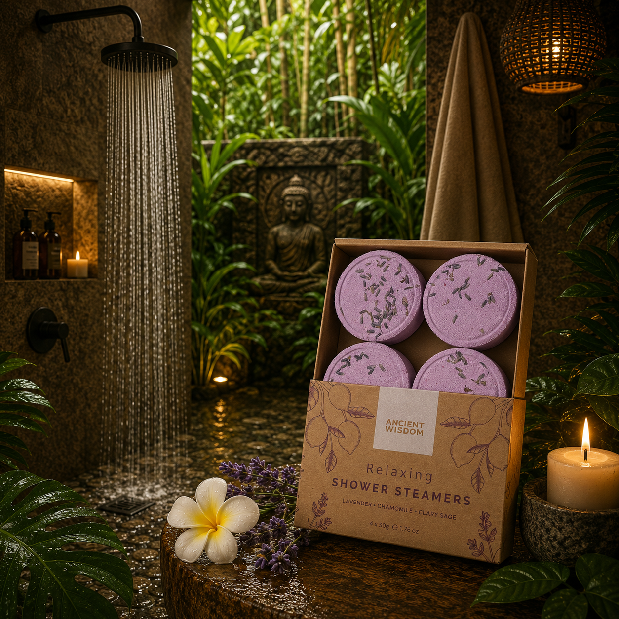 Zen Shower Steamers – Therapy Wellness Quartet | Relaxing (Purple)