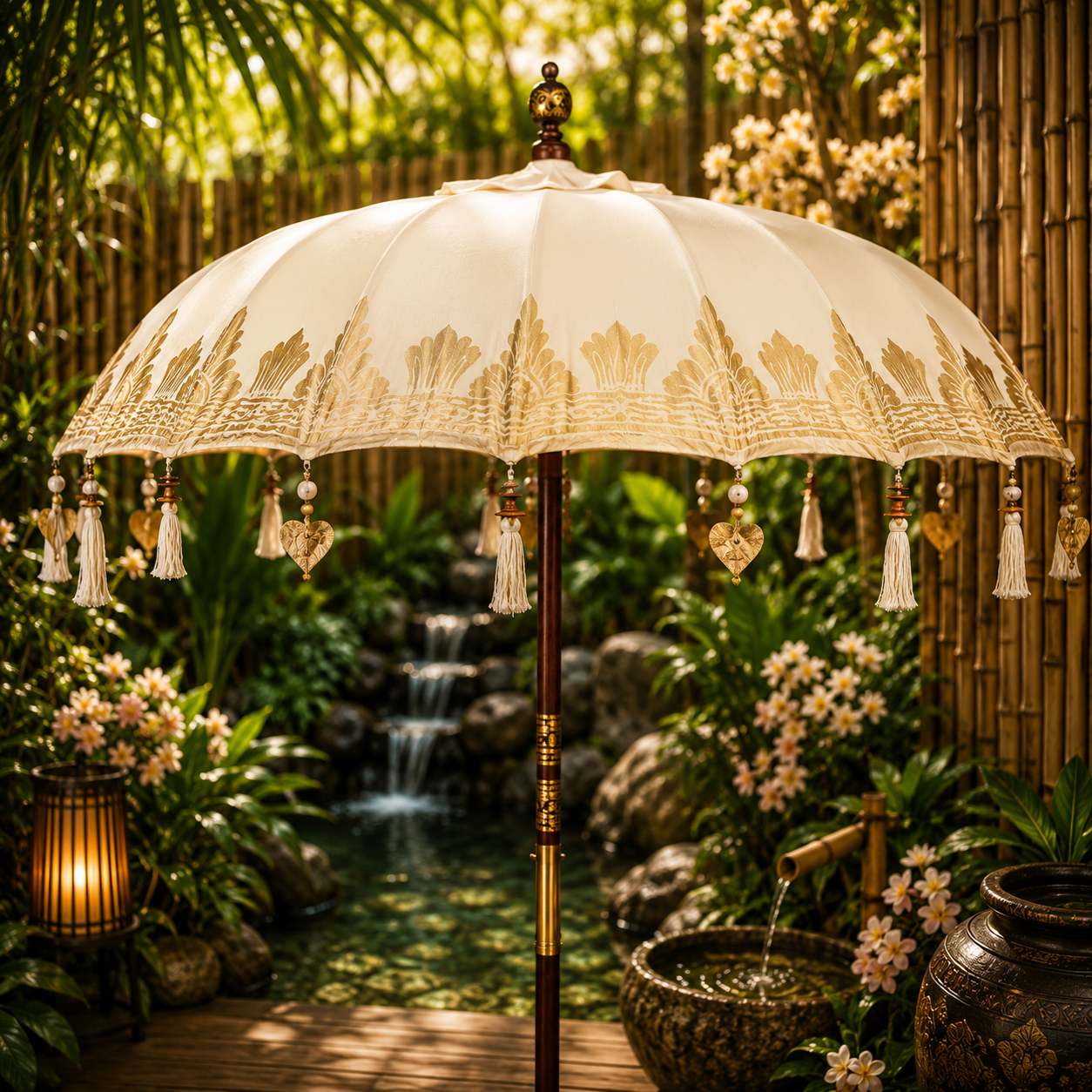 Bali Patio Parasol - Canvas - Natural Decor - 2m