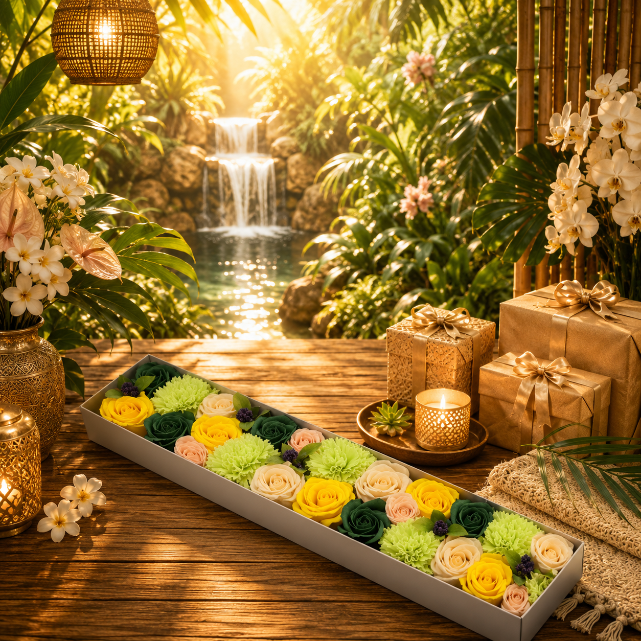 Extra Long Box - Yellow & Greens