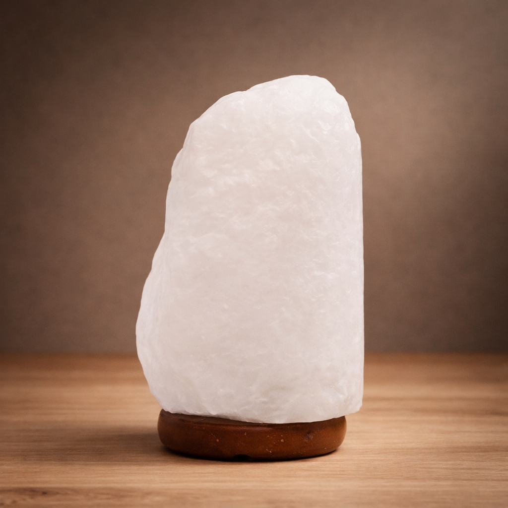 Crystal Rock Himalayan Salt Lamp with Wooden Base