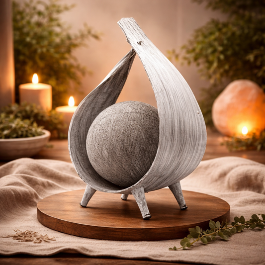 Natural Coconut Lamp - Greywash Wrapover