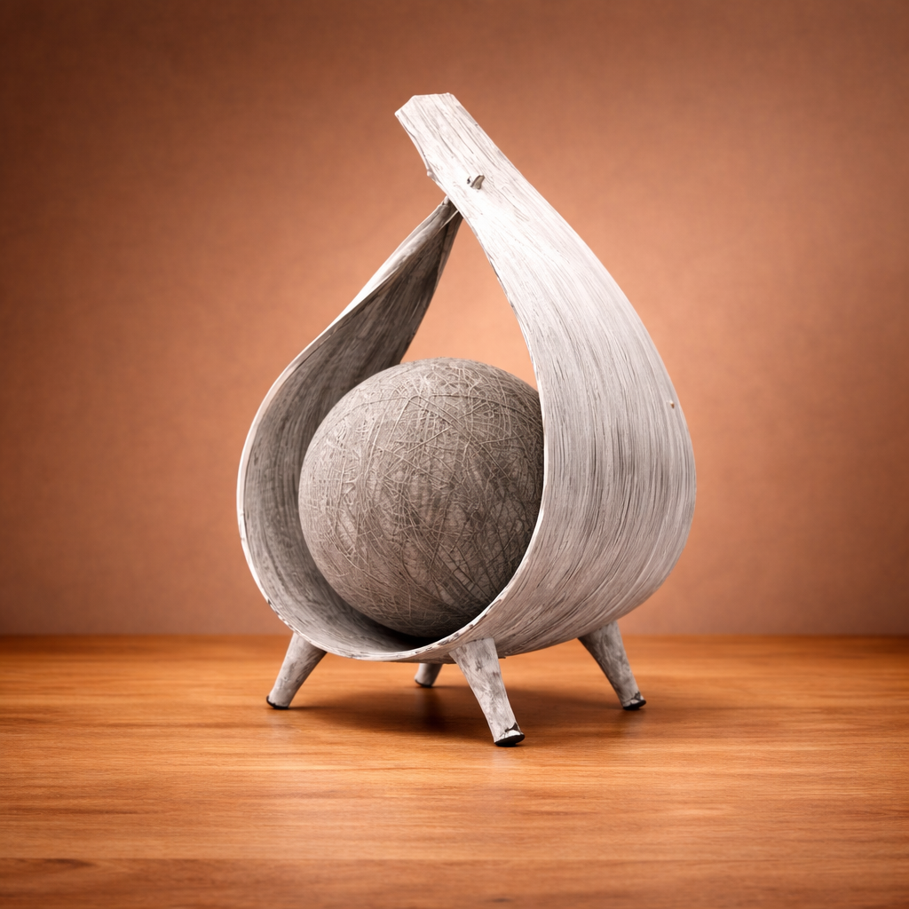 Natural Coconut Lamp - Greywash Wrapover