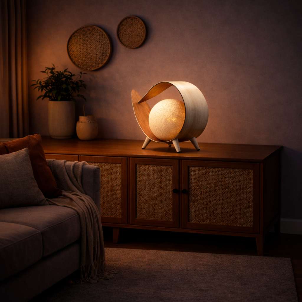 Natural Coconut Lamp - Natural Loop