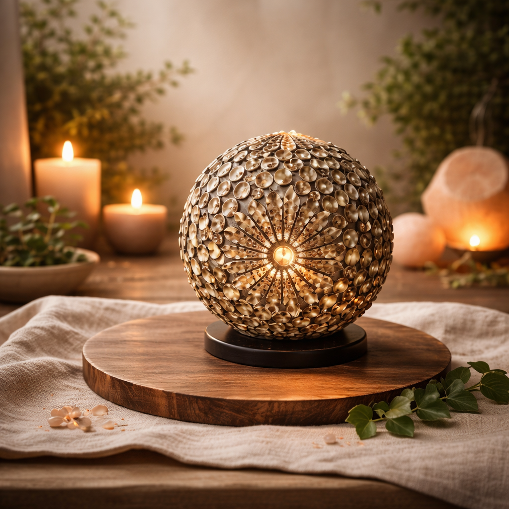 Boho Sea Shell Lamp - Chocolate Twist Globe