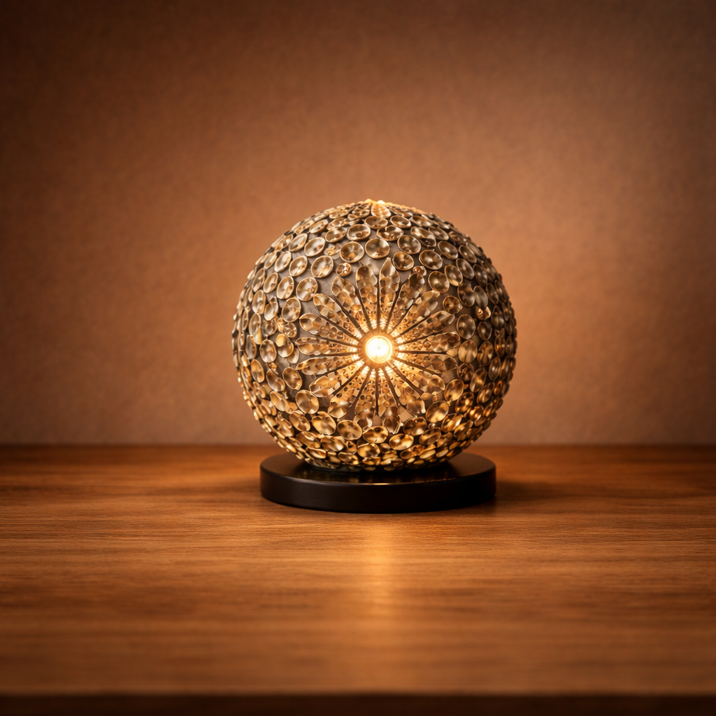 Boho Sea Shell Lamp - Chocolate Twist Globe