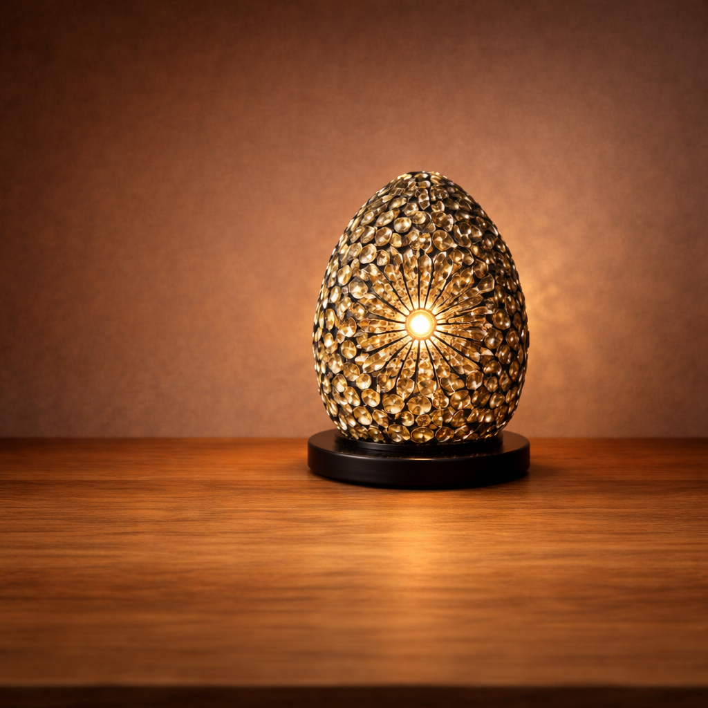 Boho Sea Shell Lamp - Chocolate Twist Oval