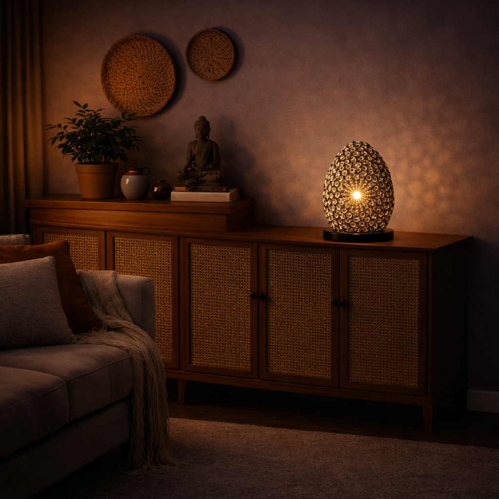 Boho Sea Shell Lamp - Chocolate Twist Oval