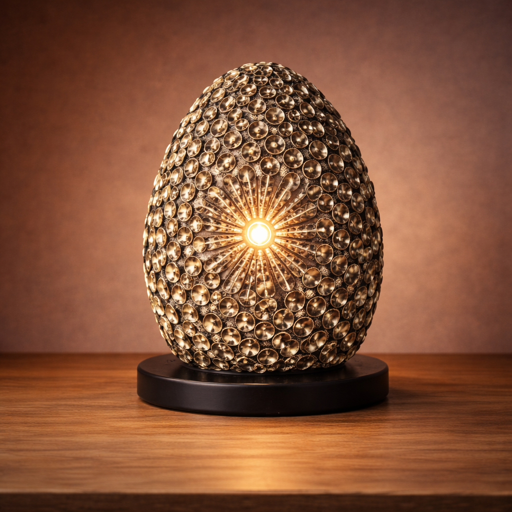 Boho Sea Shell Lamp - Chocolate Twist Oval
