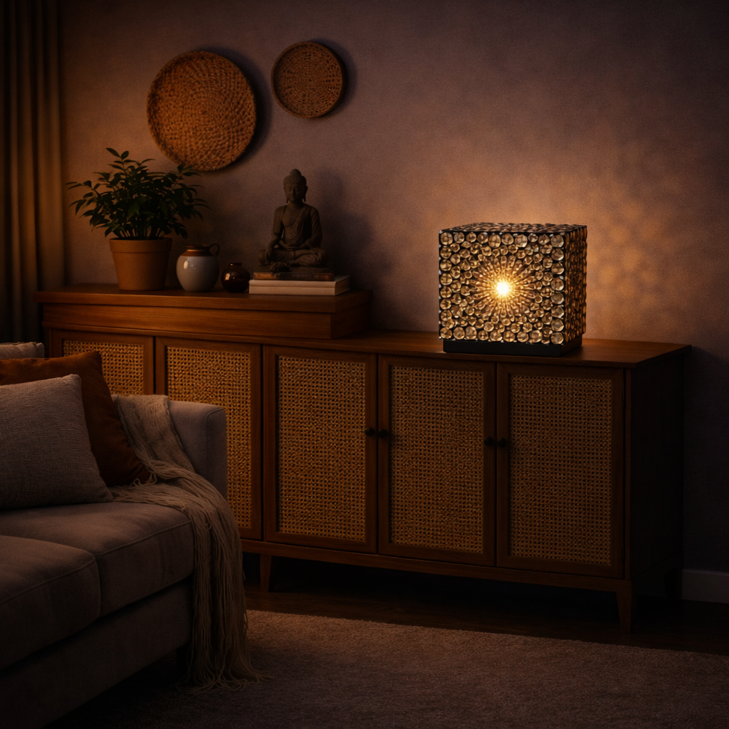 Boho Sea Shell Lamp - Chocolate Twist Square