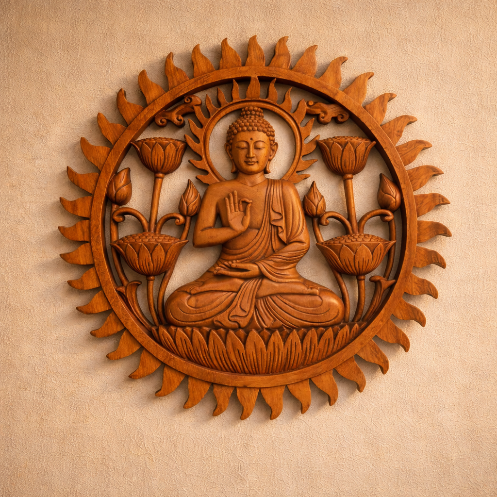 Buddha & Lotus Panel