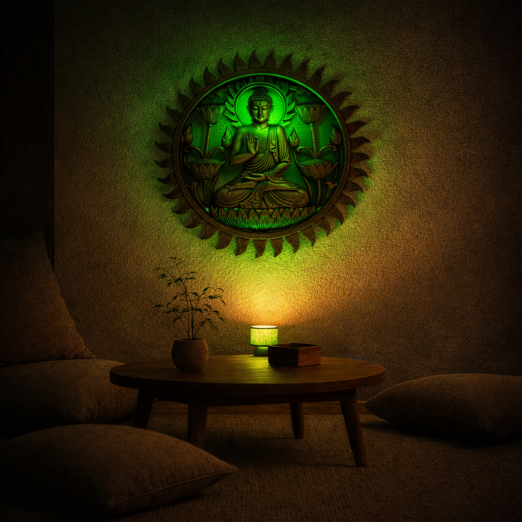 Buddha & Lotus Panel