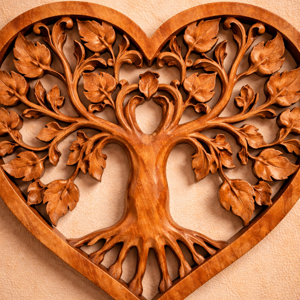 Heart Decorative Wooden Tree of Life Panel