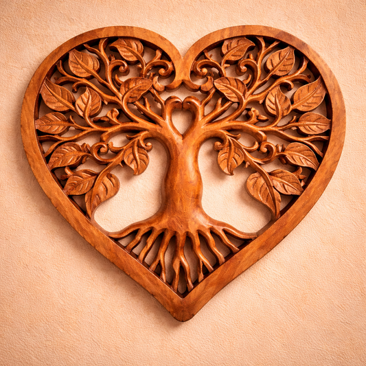 Heart Decorative Wooden Tree of Life Panel