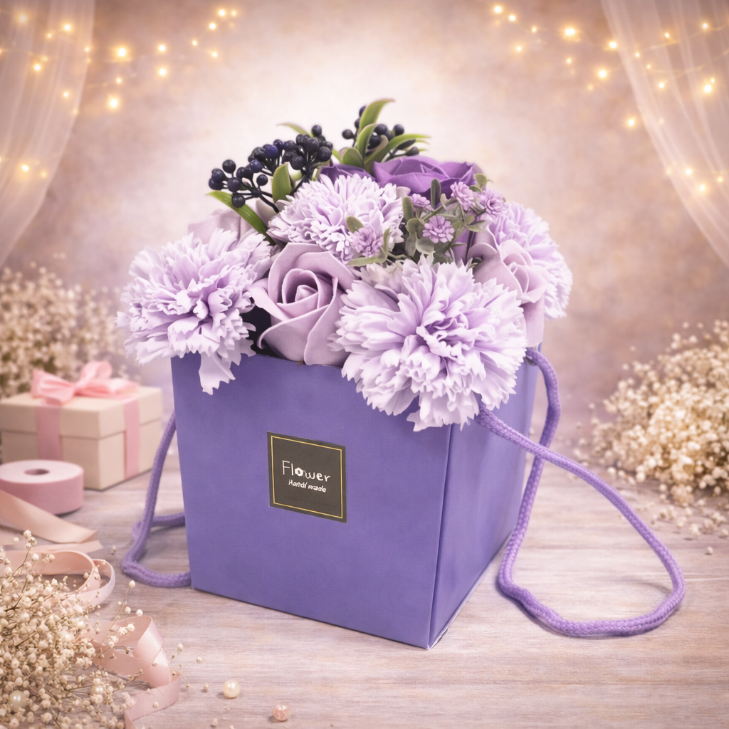 Soap Flower Bouqet - Lavender Rose & Carnation