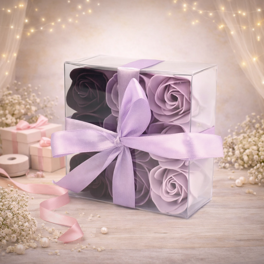 Set of 9 Soap Flower - Lavender Roses