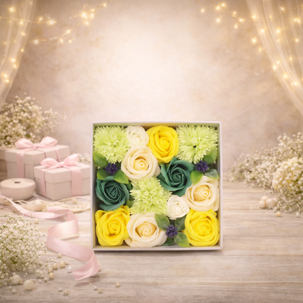 Square Box - Yellow & Greens