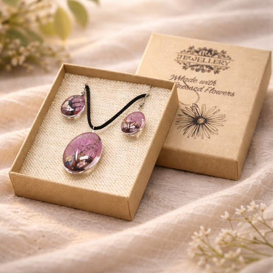 Pressed Flowers - Tree of Life set - Bright Pink