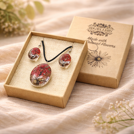 Pressed Flowers - Tree of Life set - Coral