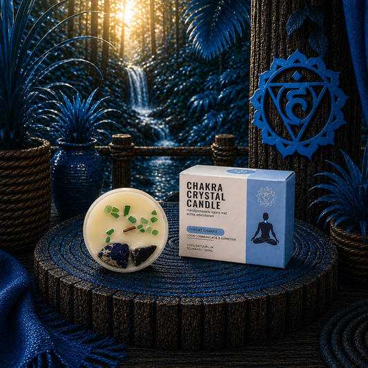 Bougie chakra gorge – Sodalite & jade vert | Gentle Reasons