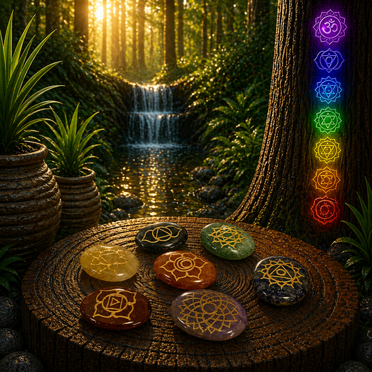 Large Stones Chakra Set ( oval shape )