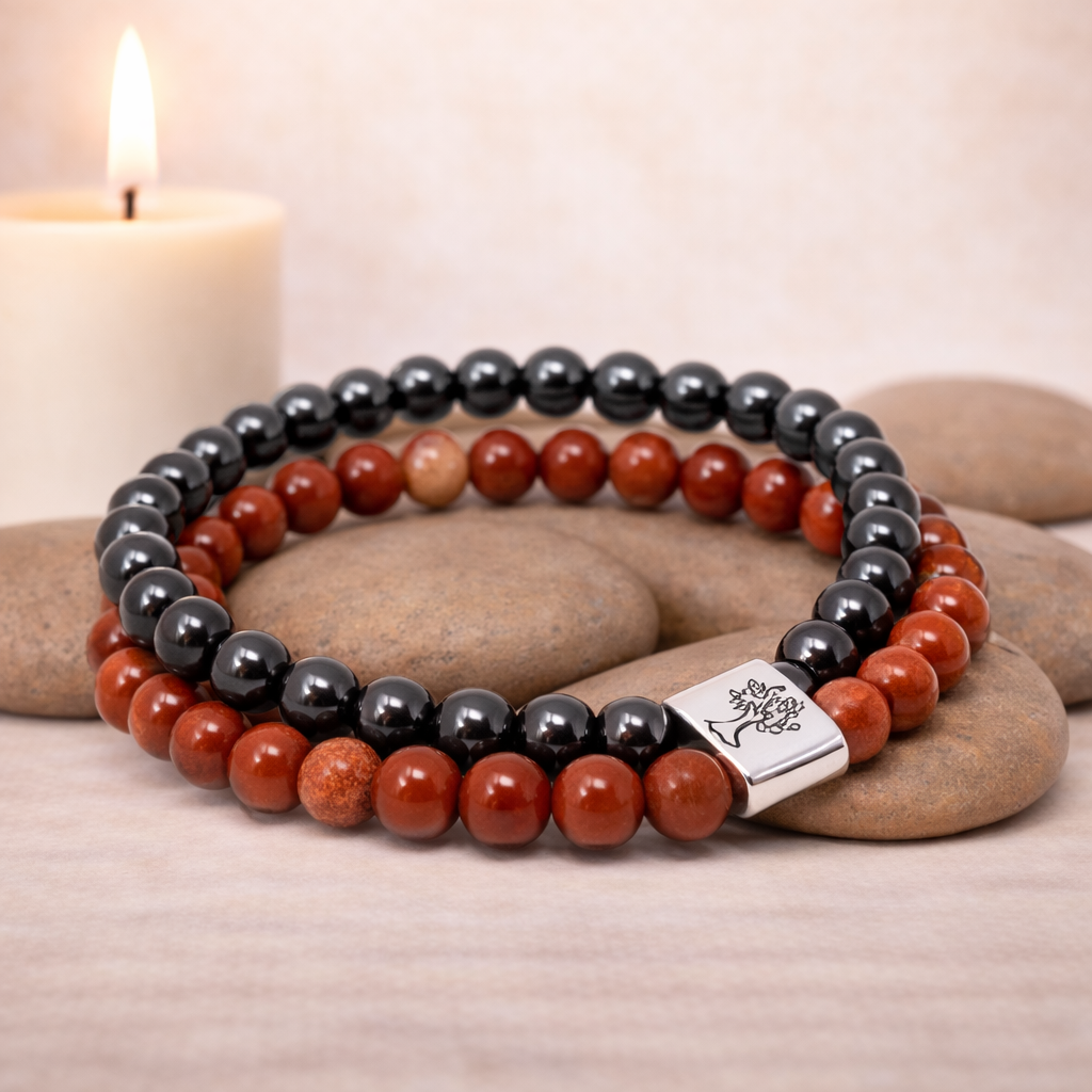 Magnetisches Redstone-Armband – Design aus Naturstein