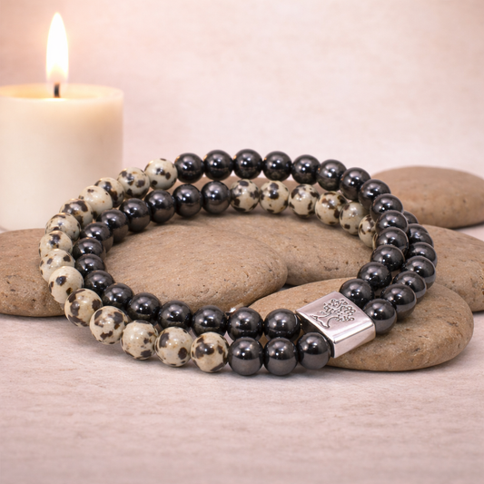 Magnetic Dalmatian Jasper Bracelet – Natural Stone Design