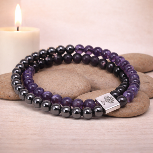 Magnetic Amethyst Bracelet – Natural Stone Design