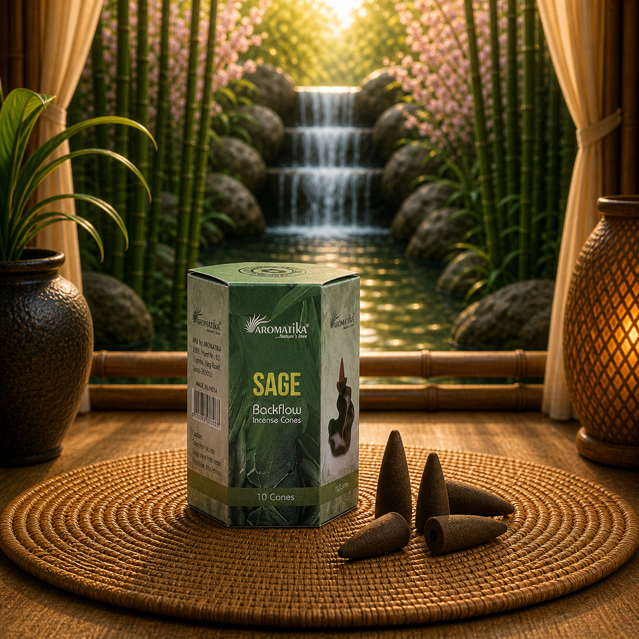 Sage Backflow Incense Cones