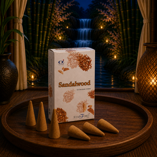 Sandalwood Incense Cones – Grounding Serenity & Calm Energy