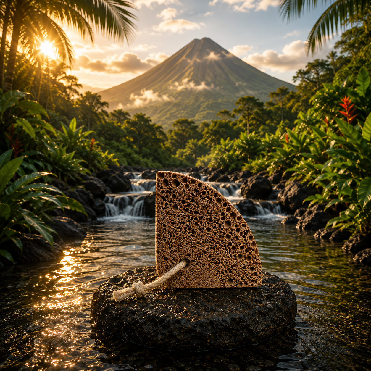 Volcanic Foot Stone - Shell Shape