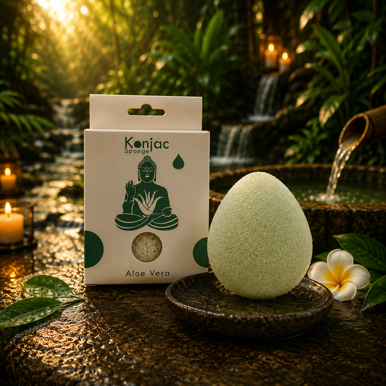 Teardrop Konjac Sponge - Aloe Vera - Healing