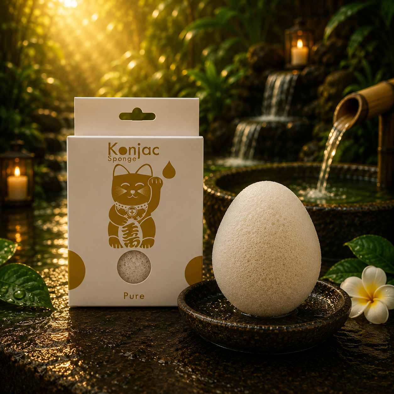 Teardrop Konjac Sponge - Natural - Sensitive skin