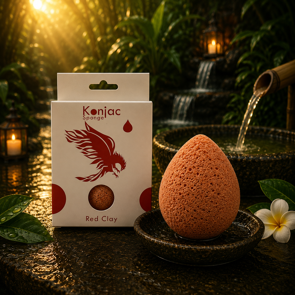Teardrop Konjac Sponge - Red Clay - Rejuvenating