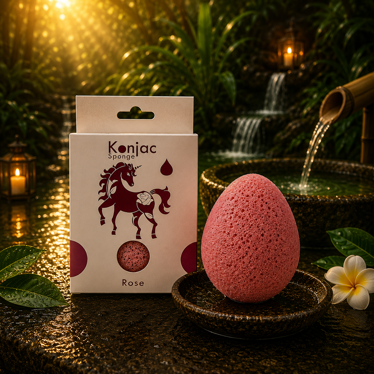 Teardrop Konjac Sponge - Rose - Anti-aging