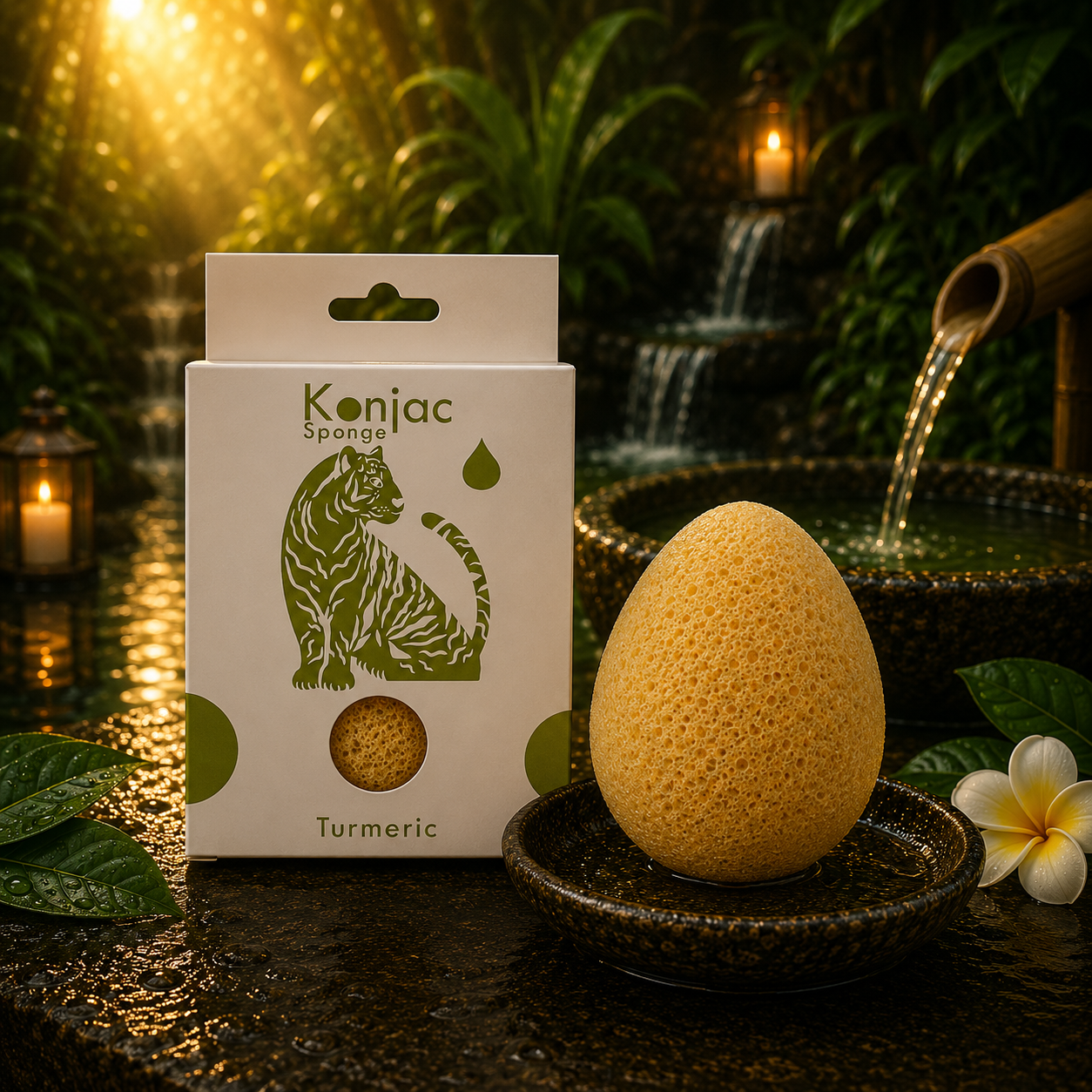 Teardrop Konjac Sponge - Turmeric - Anti-wrinkle