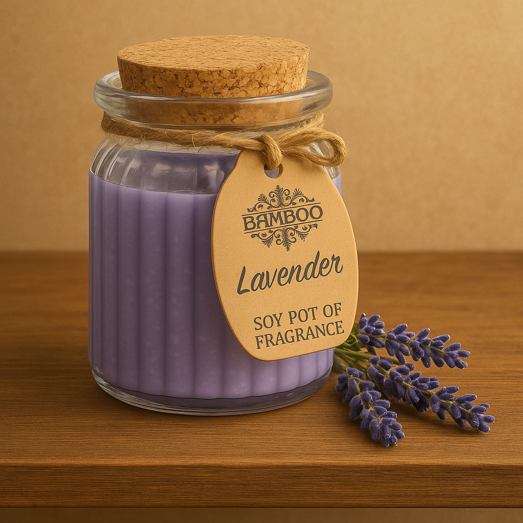 Bougie soja lavande en pot – Parfum naturel