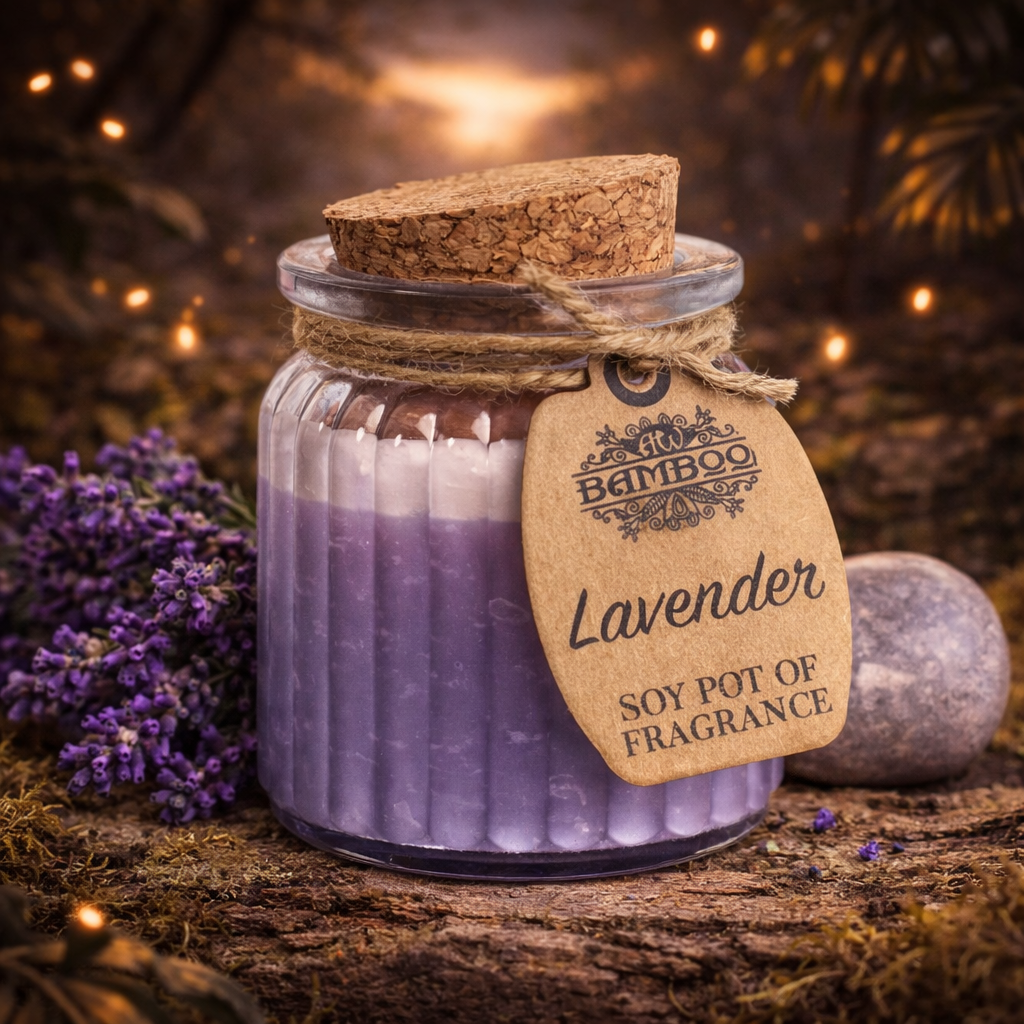 Bougie soja lavande en pot – Parfum naturel