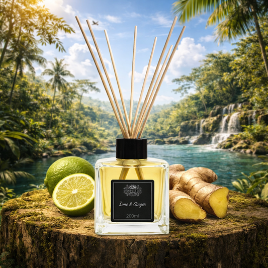 Duftstäbchen mit ätherischen Ölen von Limette und Ingwer