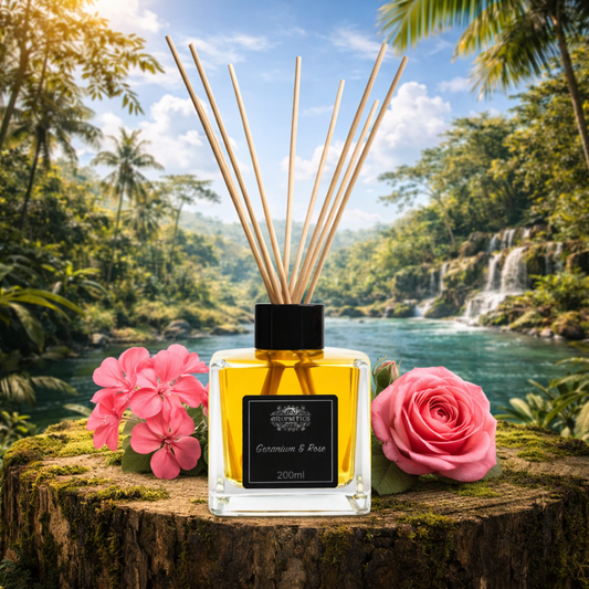 Duftstäbchen mit ätherischem Geranien- und Rosenöl